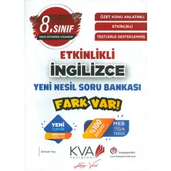 8.Sınıf Etkinlikli İngilizce Yeni Nesil Soru Bankası KVA Yayınları