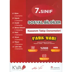 7. Sınıf Sosyal Bilgiler Kazanım Takip Denemeleri KVA Yayınları