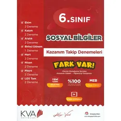 6.Sınıf Sosyal Bilgiler Kazanım Takip Denemeleri KVA Yayınları