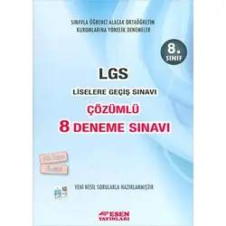 Esen 8.Sınıf LGS Çözümlü Deneme Sınavı
