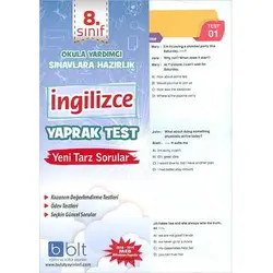 Bulut 8.Sınıf İngilizce Yaprak Test