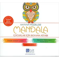 Hayvan Figürleri Mandala Çocuklar İçin Boyama Kitabı