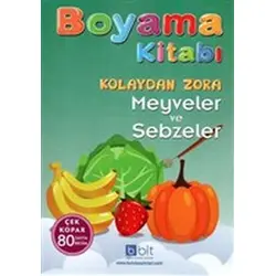 Kolaydan Zora Meyveler ve Sebzeler Boyama Kitabı - Bulut Eğitim Yayınları