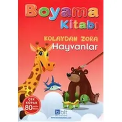 Kolaydan Zora Boyama Kitabı Hayvanlar - Bulut Eğitim Yayınları