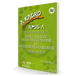 A Kadro KPSS A Maliye Analiz Mali Matematik ve İhtisas Muhasebesi Konu Anlatımlı 2017