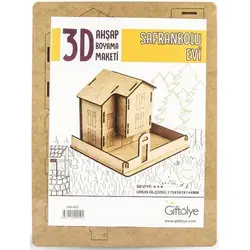 Safranbolu Evi 3D Ahşap Boyama Maketi