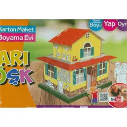 Sarı Köşk 3D Karton Maket Boyama Evi Arnas Toys