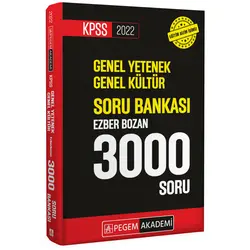 Pegem Akademi 2022 KPSS Genel Yetenek Genel Kültür Ezberbozan 3000 Soru Bankası