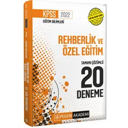 Pegem Akademi 2022 KPSS Eğitim Bilimleri Rehberlik ve Özel Eğitim Tamamı Çözümlü 20 Deneme