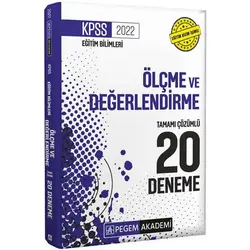 Pegem Akademi 2022 KPSS Eğitim Bilimleri Ölçme ve Değerlendirme 20 Deneme Çözümlü