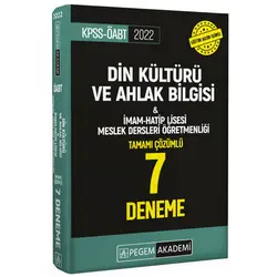 Pegem Akademi 2022 KPSS ÖABT Din Kültürü ve Ahlak Bilgisi 7 Deneme