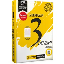 Pegem 2022 KPSS Ön Lisans Genel Yetenek Genel Kültür Ezberbozan 3 Deneme Çözümlü