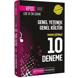 Pegem Akademi 2022 KPSS Lise ve Önlisans Adayları İçin Tamamı Çözümlü 10 Deneme