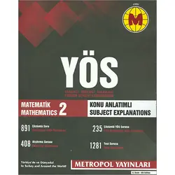 Metropol YÖS Matematik 2 Konu Açıklamalı Örnek Çözümlü