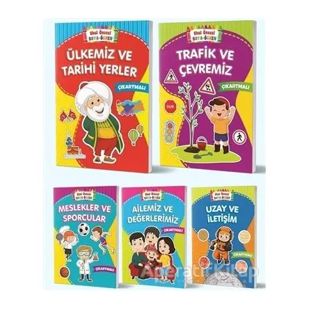 Boya Öğren Çıkartmalı Çocuk Kitapları (5 Kitap Takım) - Kolektif - Beyaz Balina Yayınları