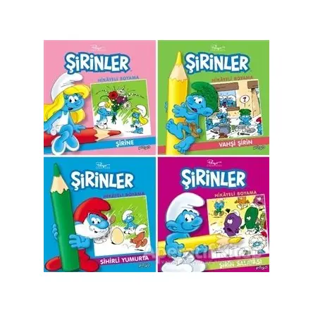 Şirinler Hikayeli Boyama Seti (4 Kitap Takım) - Kolektif - Pogo Çocuk