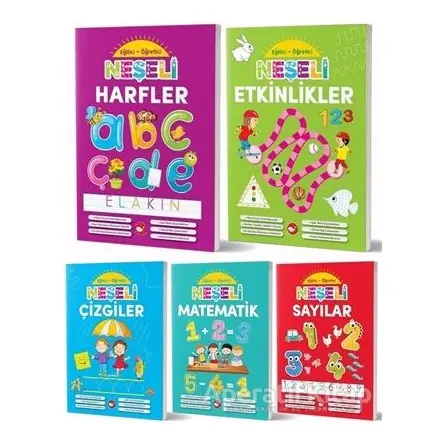 Okul Öncesi Eğitici Öğretici Neşeli Etkinlikler Seti (5 Kitap Takım)
