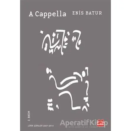 A Cappella - Enis Batur - Kırmızı Kedi Yayınevi