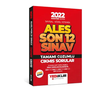 Yediiklim 2022 Master Serisi ALES Sayısal Sözel Yetenek Son 12 Sınav Tamamı Çözümlü Çıkmış Sorular