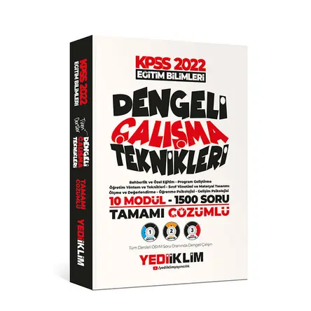 Yediiklim 2022 KPSS Eğitim Bilimleri Tüm Dersler 10 Modül- 1500 Soru Dengeli Çalışma Teknikleri
