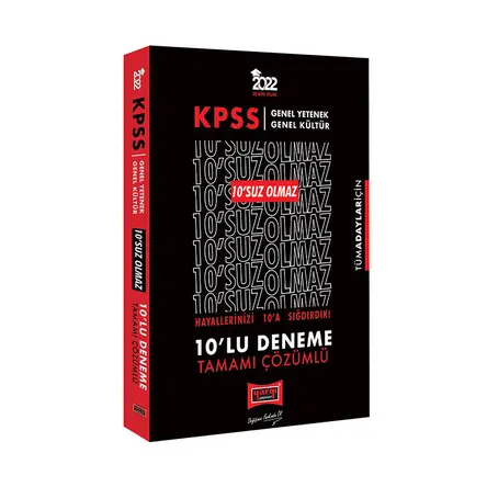 Yargı 2022 KPSS GY GK 10’SUZ Olmaz Tamamı Çözümlü 10’lu Deneme