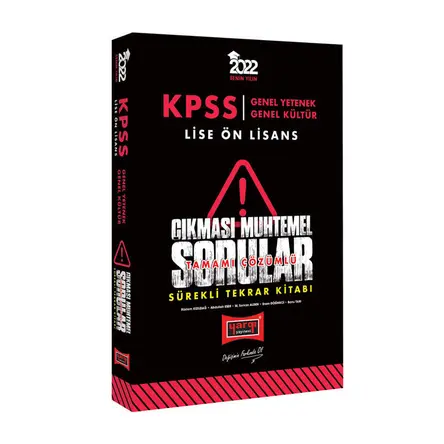 Yargı 2022 KPSS Lise Ön Lisans Çıkması Muhtemel Sorular Sürekli Tekrar Kitabı