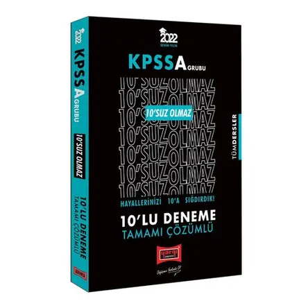 Yargı 2022 KPSS A Grubu Tüm Dersler 10’SUZ Olmaz Tamamı Çözümlü 10’lu Deneme