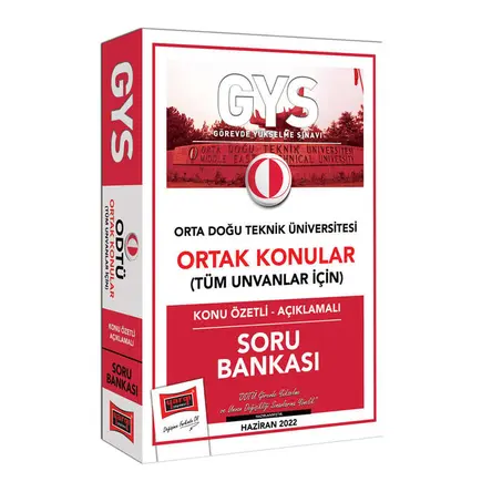 Yargı GYS Orta Doğu Teknik Üniversitesi Ortak Konular Tüm Unvanlar İçin Konu Özetli Soru Bankası