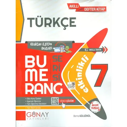 7.Sınıf Türkçe Etkinlikli Bumerang Serisi Günay Yayınları
