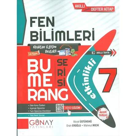 7.Sınıf Fen Bilimleri Etkinlikli Bumerang Serisi Günay Yayınları