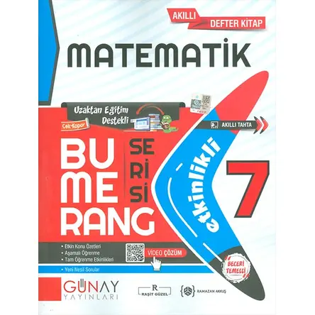 7.Sınıf Matematik Etkinlikli Bumerang Serisi Günay Yayınları