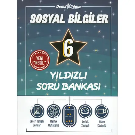 6.Sınıf Sosyal Bilgiler Yıldızlı Soru Bankası Deniz Yıldızı Yayınları