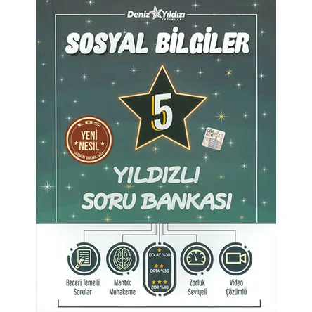 5.Sınıf Sosyal Bilgiler Yıldızlı Soru Bankası Deniz Yıldızı Yayınları
