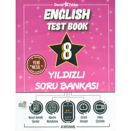 8.Sınıf İngilizce Yıldızlı Soru Bankası Deniz Yıldızı Yayınları