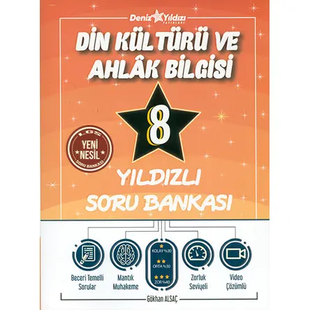 8.Sınıf Din Kültürü ve Ahlak Bilgisi Yıldızlı Soru Bankası Deniz Yıldızı Yayınları