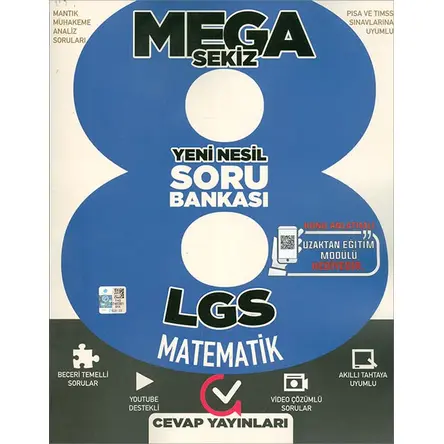 Cevap 2021 8. Sınıf LGS Matematik Yeni Nesil Soru Bankası Mega Sekiz