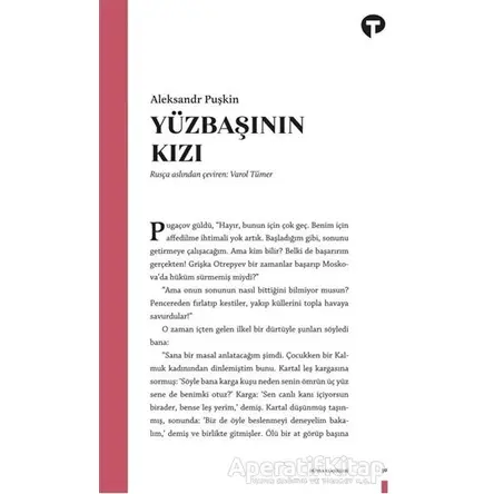Yüzbaşının Kızı - Aleksandr Puşkin - Turkuvaz Kitap