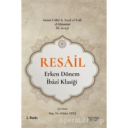 Resail Mektuplar - İmam Cabir b. Zeyd el-Ezdi - Astana Yayınları