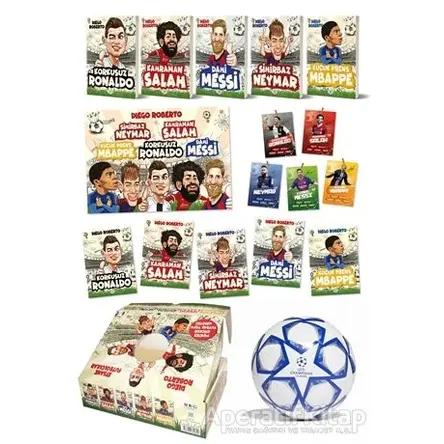 Efsane Futbolcular Kutulu Set (5 Kitap Takım - Futbol Topu Hediyeli) - Diego Roberto - Dokuz Çocuk