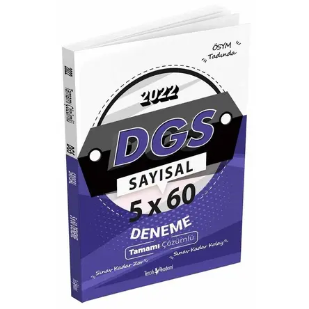 2022 DGS Sayısal 5 Deneme Çözümlü Tercih Akademi Yayınları