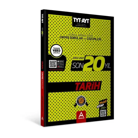 A Yayınları TYT AYT Tarih Son 20 Yıl Çıkmış Sorular 2002-2021