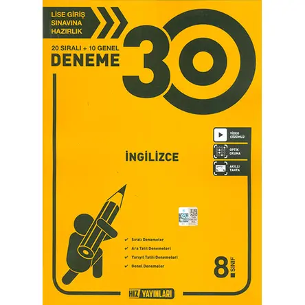 8.Sınıf İngilizce 30lu Deneme Hız Yayınları