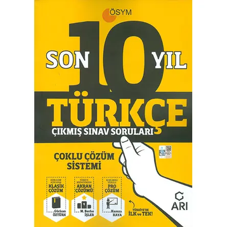 Türkçe Son 10 Yıl Çıkmış Sınav Soruları Arı Yayınları