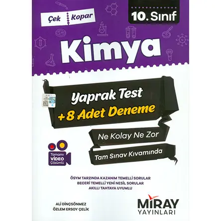 10.Sınıf Kimya Yaprak Test 8 Adet Deneme Miray Yayınları