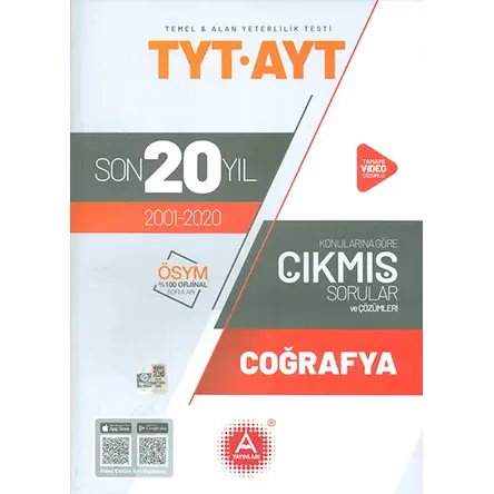 TYT AYT Coğrafya Son 20 Yıl Konu Konu Çözümlü Çıkmış Sorular A Yayınları
