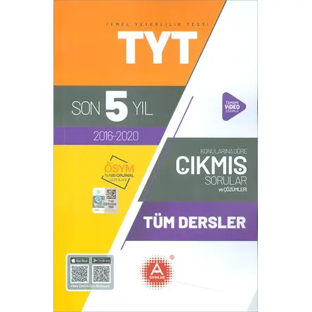 TYT Tüm Dersler Son 5 Yıl Konularına Göre Çıkmış Sorular A Yayınları
