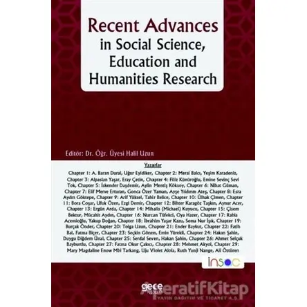 Recent Advances in Social Science, Education and Humanities Research