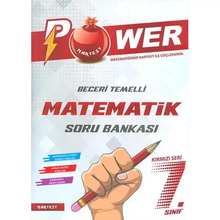 7.Sınıf Kırmızı Power Matematik Soru Bankası Nartest Yayınları