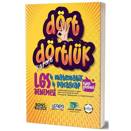 Çapa 8. Sınıf LGS Dört Dörtlük Karma Denemesi Video Çözümlü