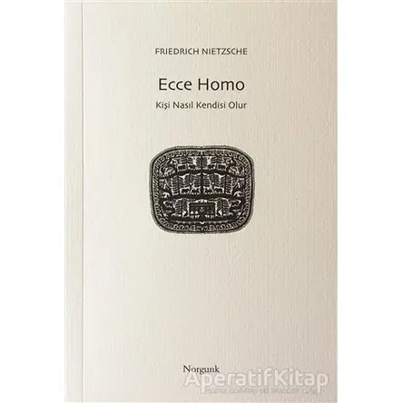 Ecce Homo - Friedrich Wilhelm Nietzsche - Norgunk Yayıncılık